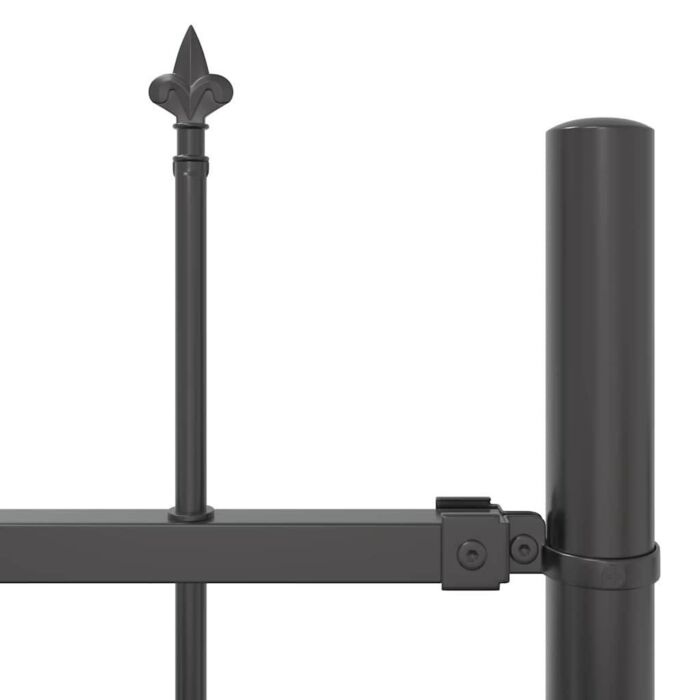 Vidaxl Gray Garden Fence With Spear Top 8.5x1.5 M Steel