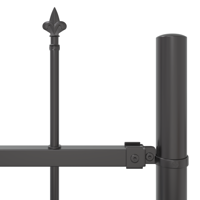 Vidaxl Gray Garden Fence With Spear Top 8.5x1.5 M Steel