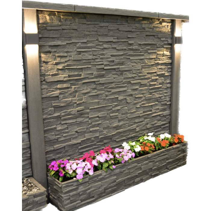 Lakeland Slate 6ft Self-watering Planter Feature - In Ground - Moody Blue