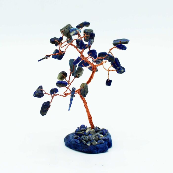 Gemstone Tree - Sodalite On Blue Agate Base (35 Stones)