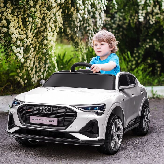 Homcom 12v Kids Electric Ride-on Car, With Remote Control, Lights, Music, Horn - White