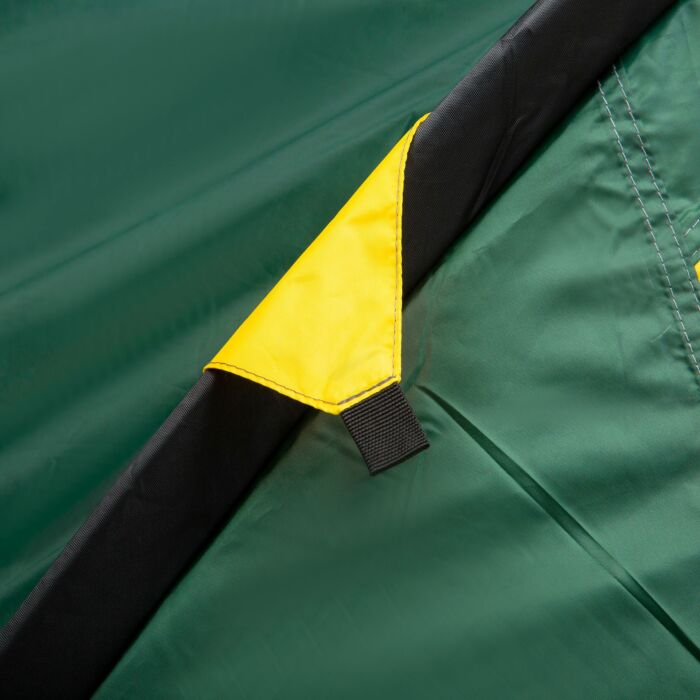 Outsunny Dome Tent For 2 Person Camping Tent With Large Windows, Waterproof Green And Yellow