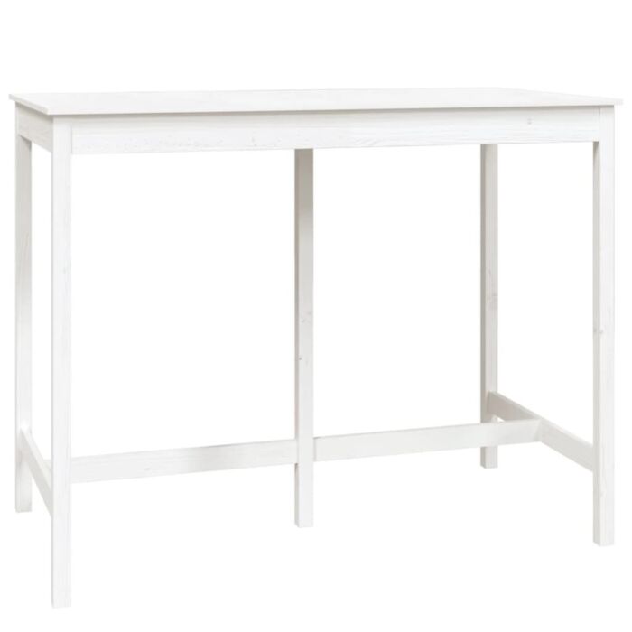 Vidaxl 7 Piece Bar Set White Solid Wood Pine
