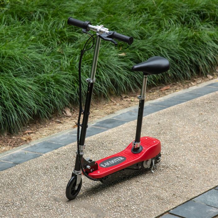 Homcom Outdoor Ride On Powered Scooter For Kids Sporting Toy 120w Motor Bike 2 X 12v Battery - Red