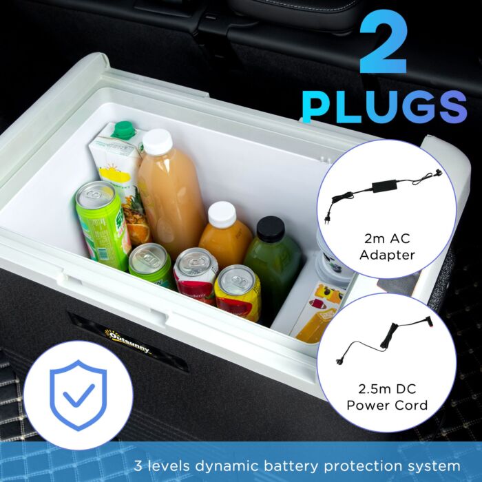 Outsunny 50l Car Refrigerator, Portable Compressor Car Fridge Freezer, Electric Cooler Box With 12/24v Dc And 110-240v Ac For Camping Down To -20℃