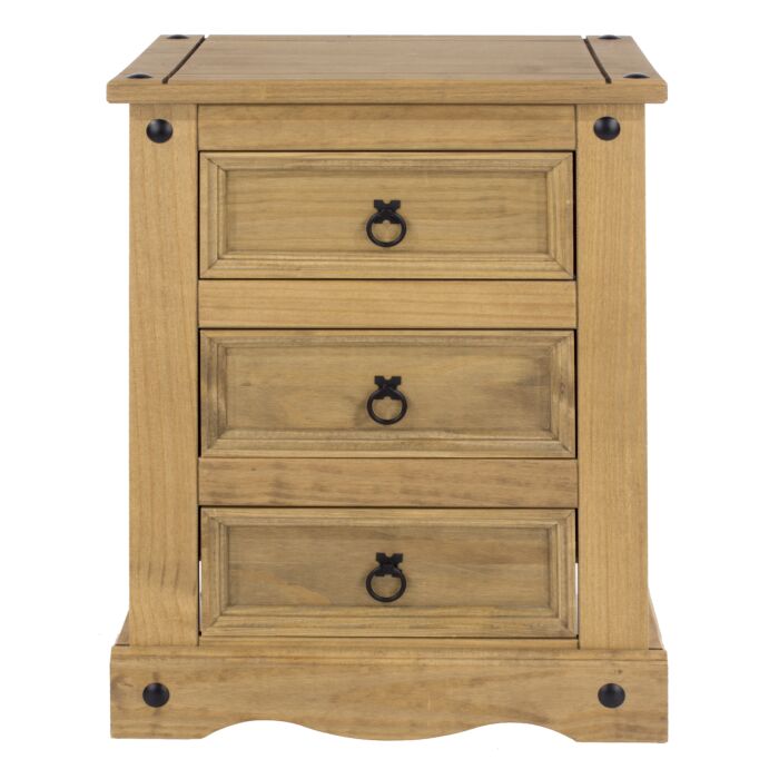 Corona 3 Drawer Bedside Cabinet