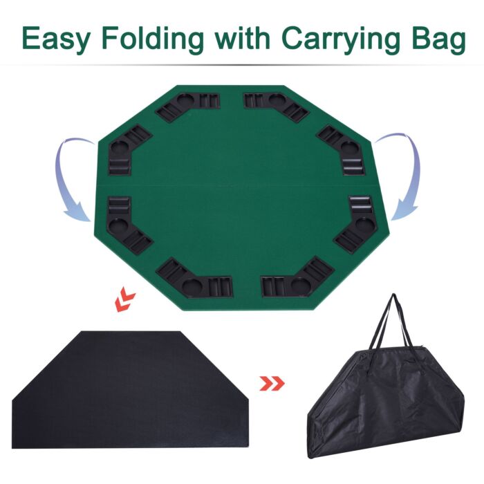 Homcom 1.2m/48inch Foldable Poker Table W/ Carrying Bag