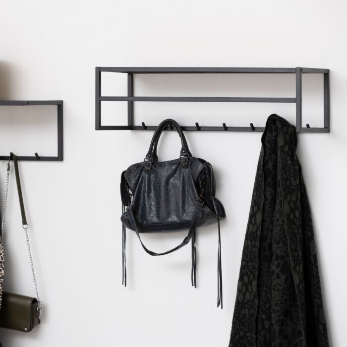 Seaford Coat Rack In Black And Oak