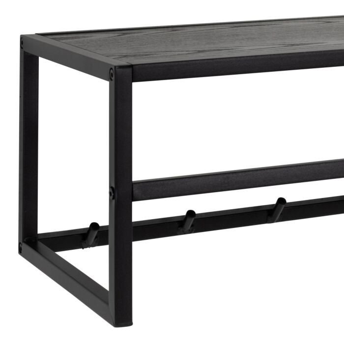 Seaford Coat Rack In Black And Oak