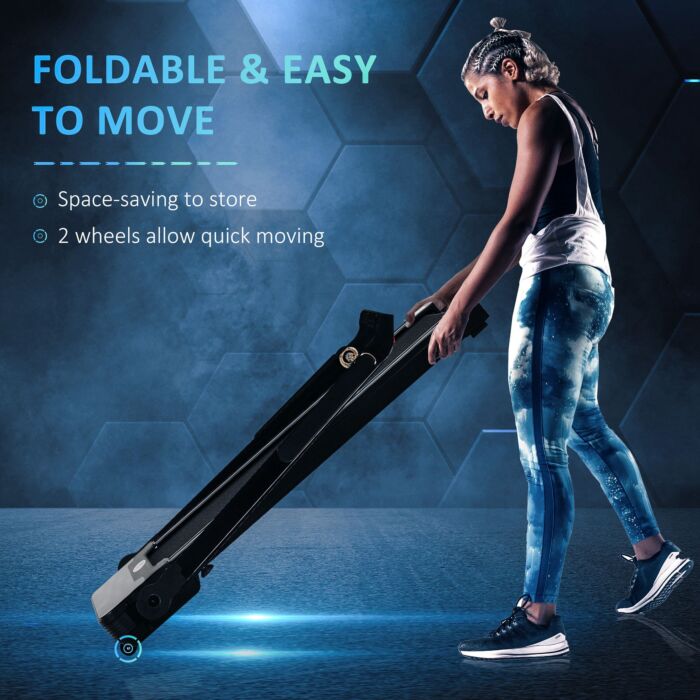 Homcom 600w Foldable Steel Motorised Treadmill Black