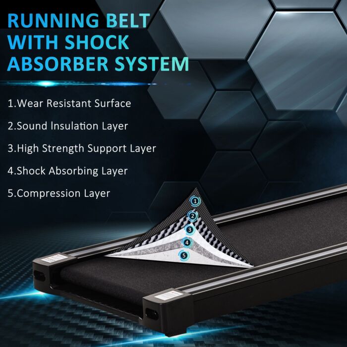Homcom 600w Foldable Steel Motorised Treadmill Black