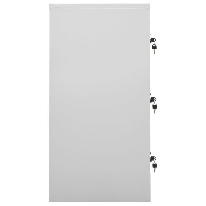Vidaxl Locker Cabinets 2 Pcs Light Grey And Red 90x45x92.5 Cm Steel