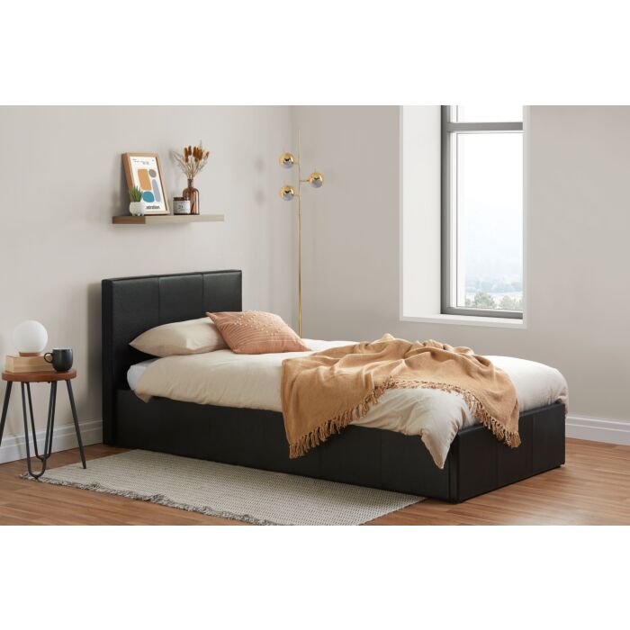 Berlin Single Ottoman Bed Brown