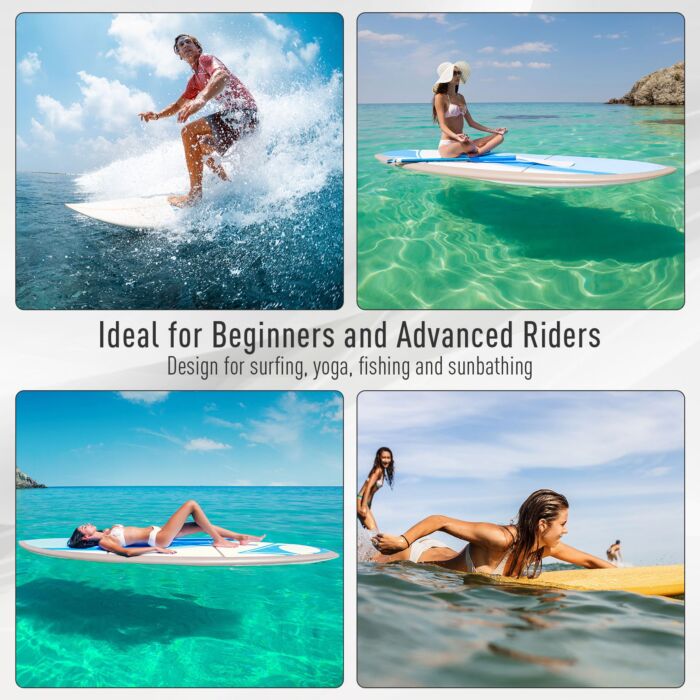 Homcom 10ft Blow Up Paddle Board Standup Paddle Board Inflatable Sup Board Surfing Non-slip Panel With Air Pump Beach Outdoor Adults