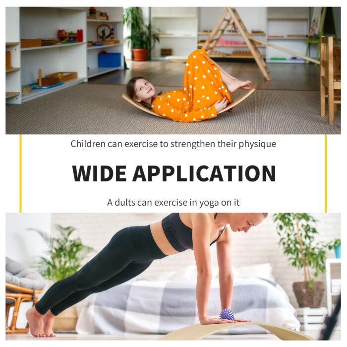Homcom Wood Wobble Board With Ropes, Balance Board For Full Body Workout, Multipurpose For Kids And Adults