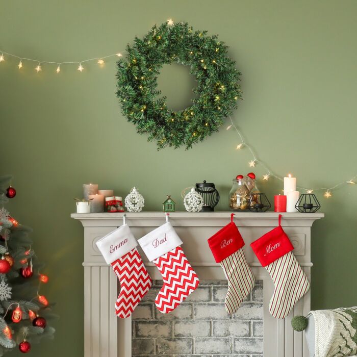 Homcom Christmas Wreath Decoration, 50 Led Lights