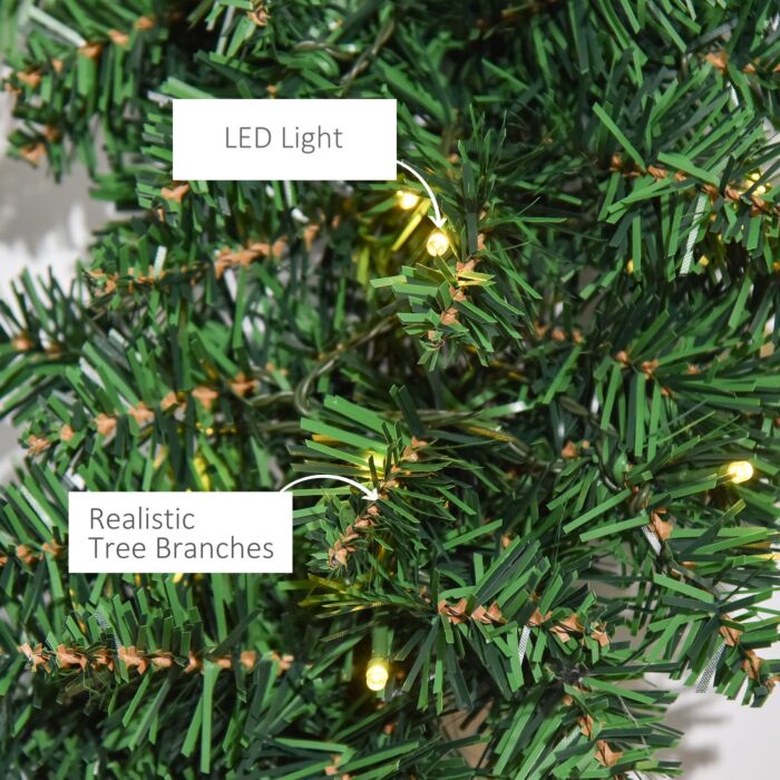Homcom Christmas Wreath Decoration, 50 Led Lights