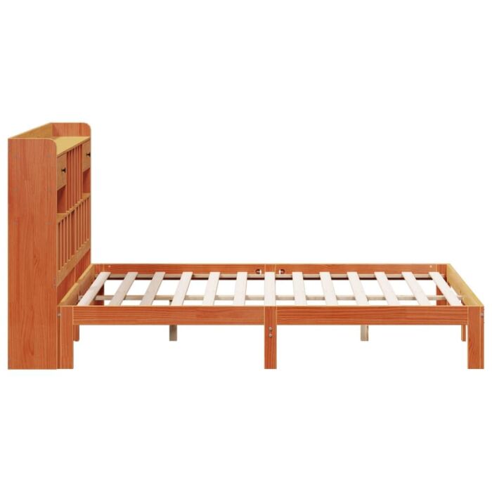 Vidaxl Bookcase Bed Without Mattress Wax Brown 180x200cm Solid Wood Pine