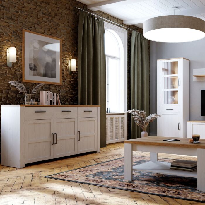 Bohol Sideboard In Riviera Oak/white