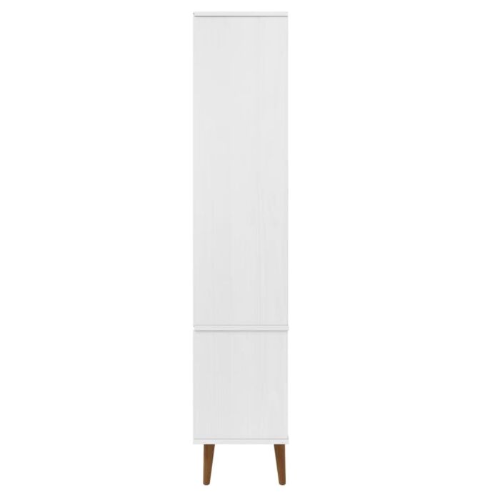 Vidaxl Vitrine Cabinet Molde White 90x35x175 Cm Solid Wood Pine