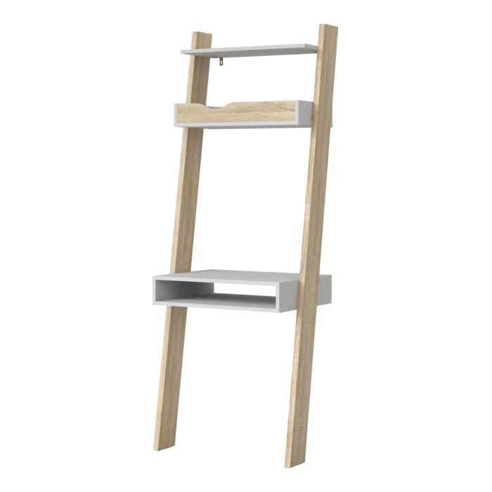 Oslo Leaning Desk In White And Oak