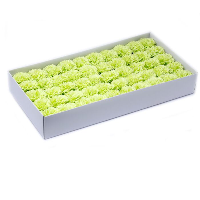Craft Soap Flowers - Carnations - Lime - Pack Of 10