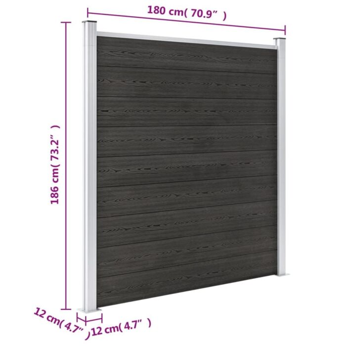 Vidaxl Garden Fence Wpc 180x186 Cm Grey