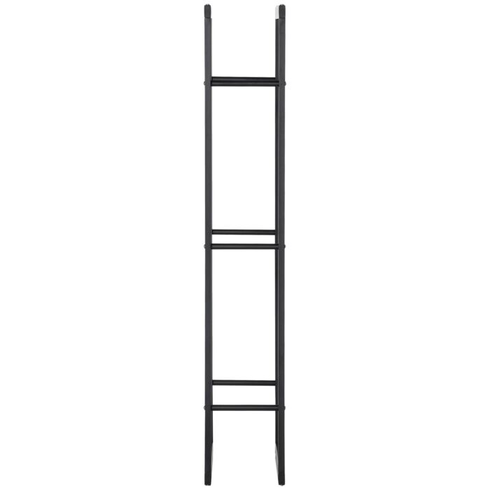 Homcom Metal Firewood Log Holder Tall Firewood Rack Fireplace Wood Storage Shelf, Black, 60wx25dx150hcm
