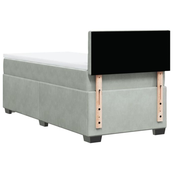 Vidaxl Box Spring Bed With Mattress Light Grey 80x200 Cm Velvet