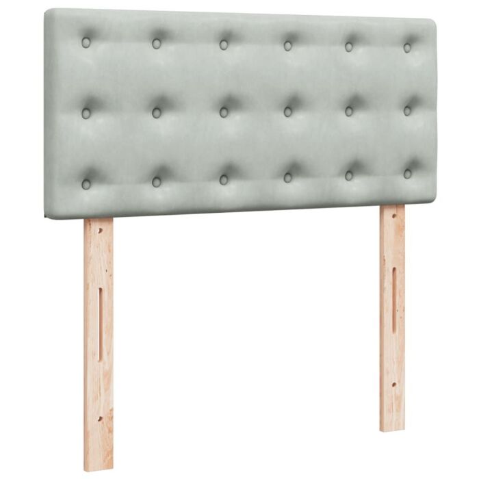 Vidaxl Box Spring Bed With Mattress Light Grey 80x200 Cm Velvet