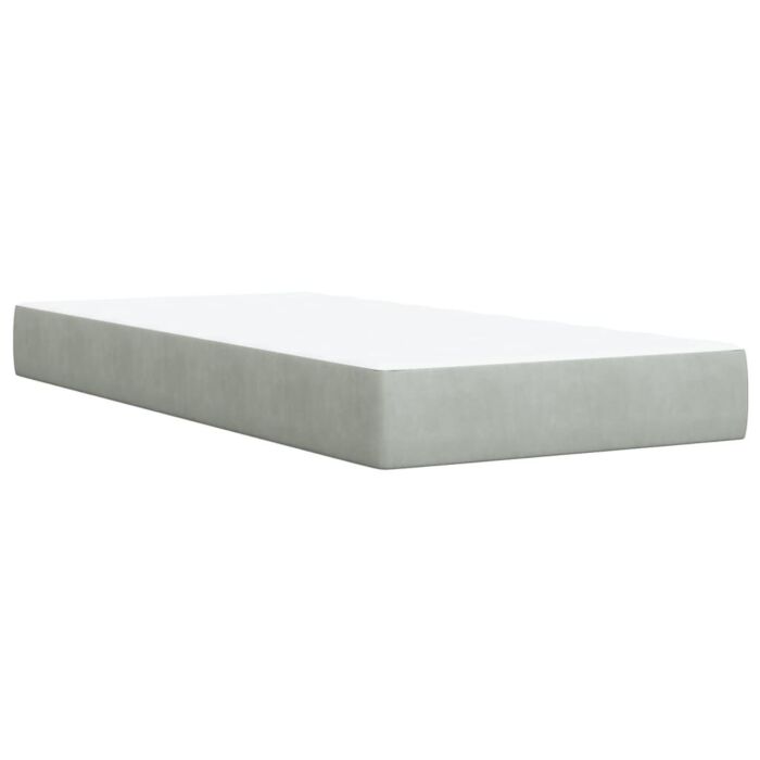 Vidaxl Box Spring Bed With Mattress Light Grey 80x200 Cm Velvet