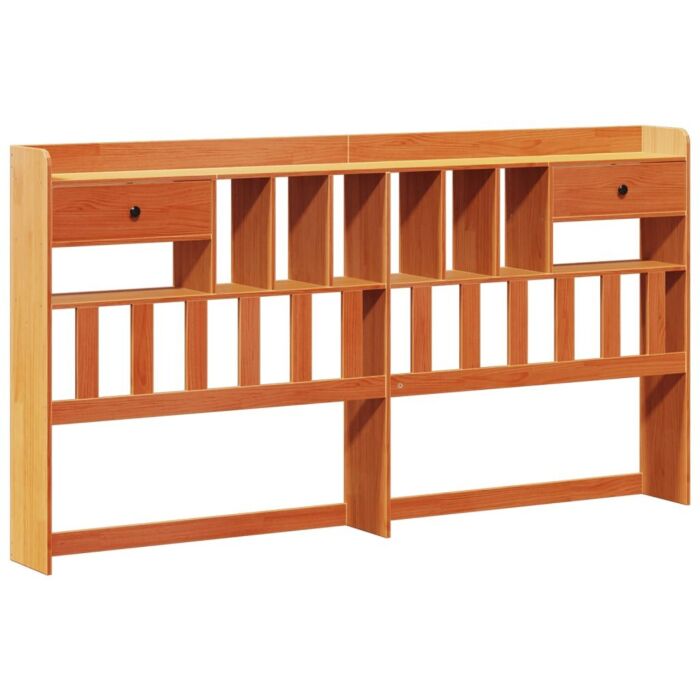 Vidaxl Bookcase Bed Without Mattress Wax Brown 180x200cm Super King Solid Wood Pine