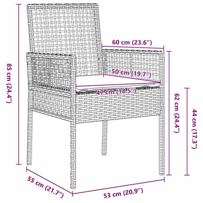 Vidaxl 5 Piece Garden Dining Set With Cushions Beige Poly Rattan