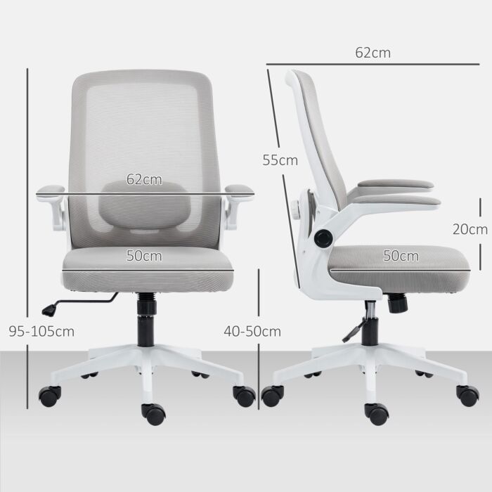 Homcom Mesh Back Adjustable Office Chair - Grey