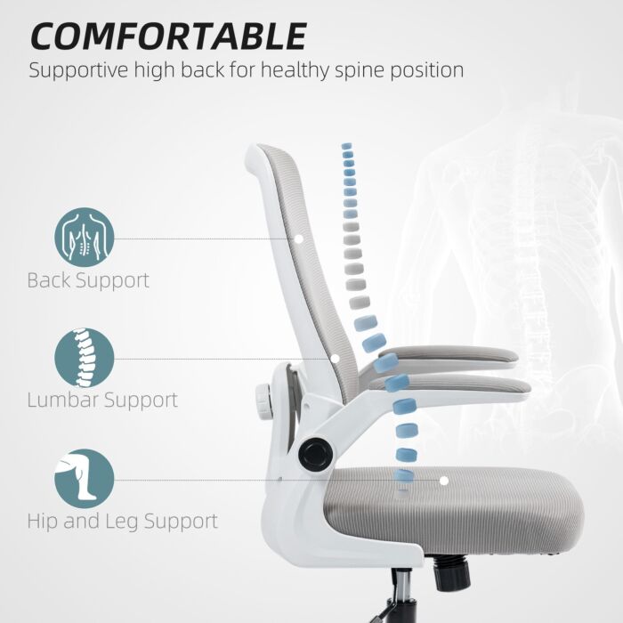 Homcom Mesh Back Adjustable Office Chair - Grey