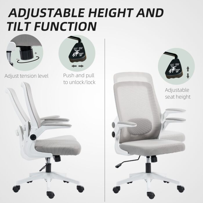 Homcom Mesh Back Adjustable Office Chair - Grey