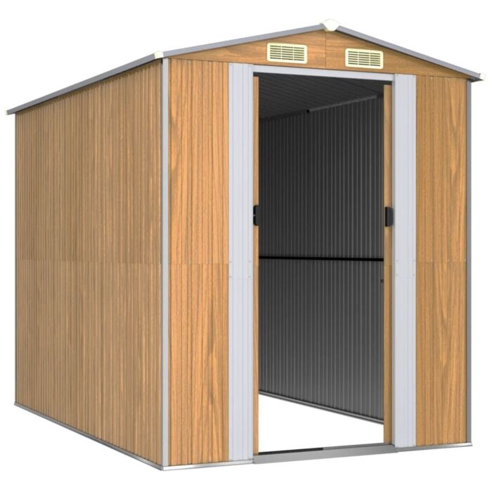 Vidaxl Garden Shed Light Brown 192x274x223 Cm Galvanised Steel