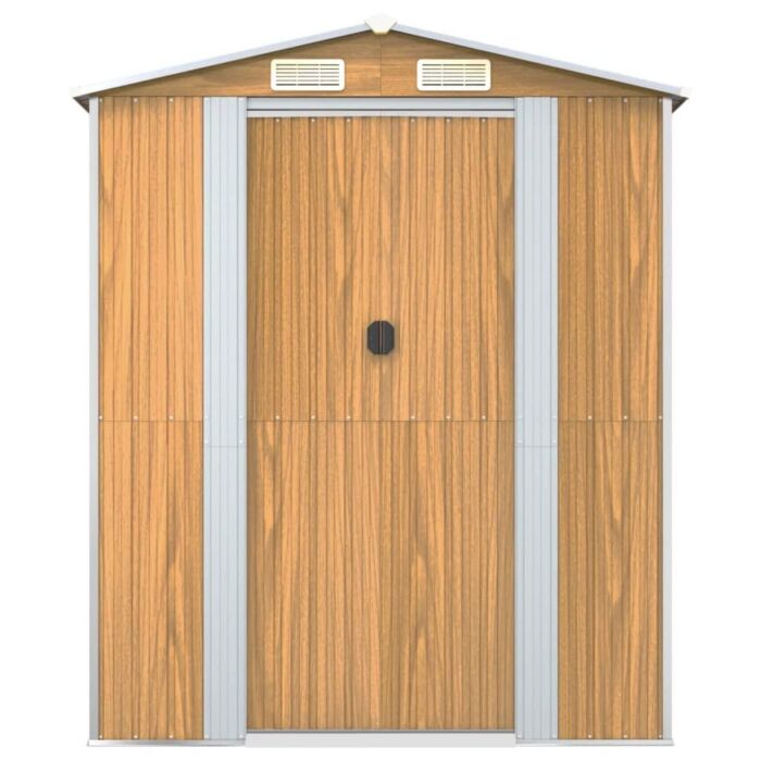 Vidaxl Garden Shed Light Brown 192x274x223 Cm Galvanised Steel