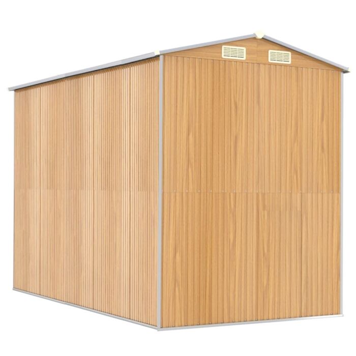 Vidaxl Garden Shed Light Brown 192x274x223 Cm Galvanised Steel