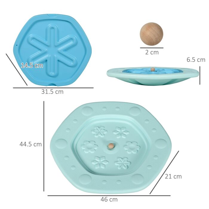 Zonekiz Two-in-one Balance Board, Kids Wobble Board With Ball - Blue