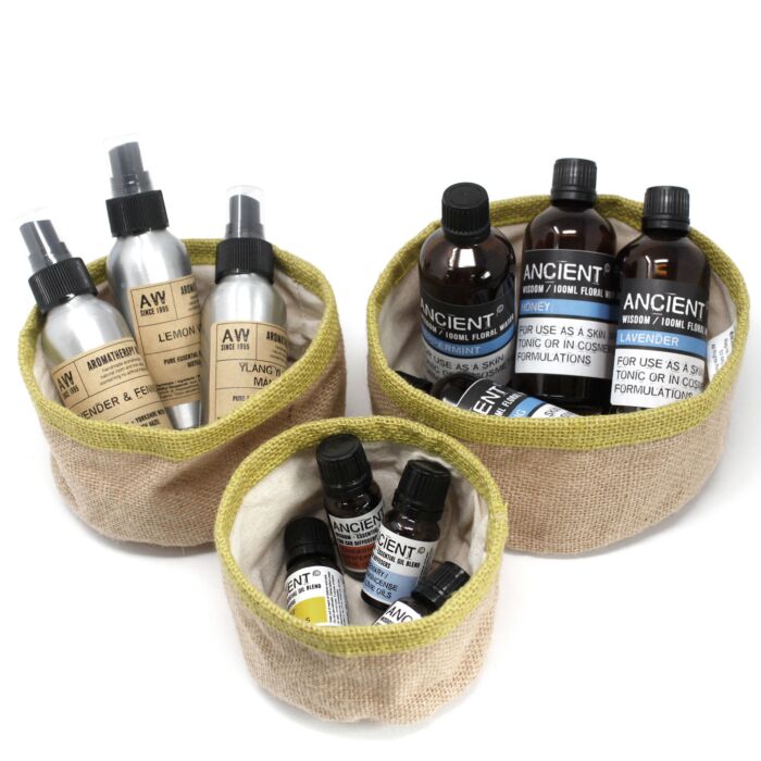 Set Of 3 Natural Jute Baskets - Turmeric