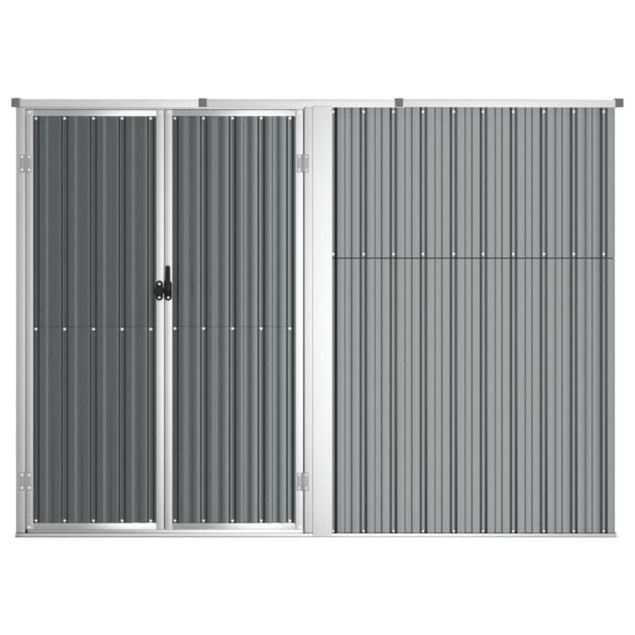 Vidaxl Garden Tool Shed Grey 225x89x161 Cm Galvanised Steel