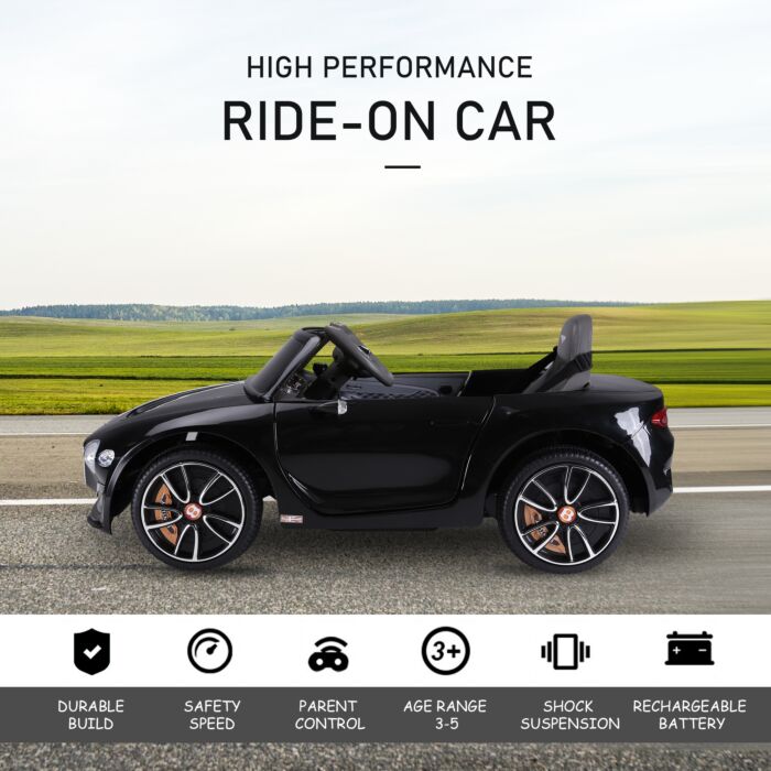 Homcom Kids Electric Car 6v Battery Pp Licensed Bentley Ride On Toys Black