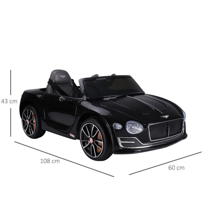 Homcom Kids Electric Car 6v Battery Pp Licensed Bentley Ride On Toys Black