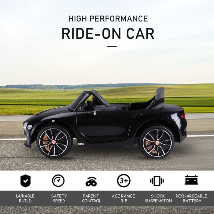 Homcom Kids Electric Car 6v Battery Pp Licensed Bentley Ride On Toys Black