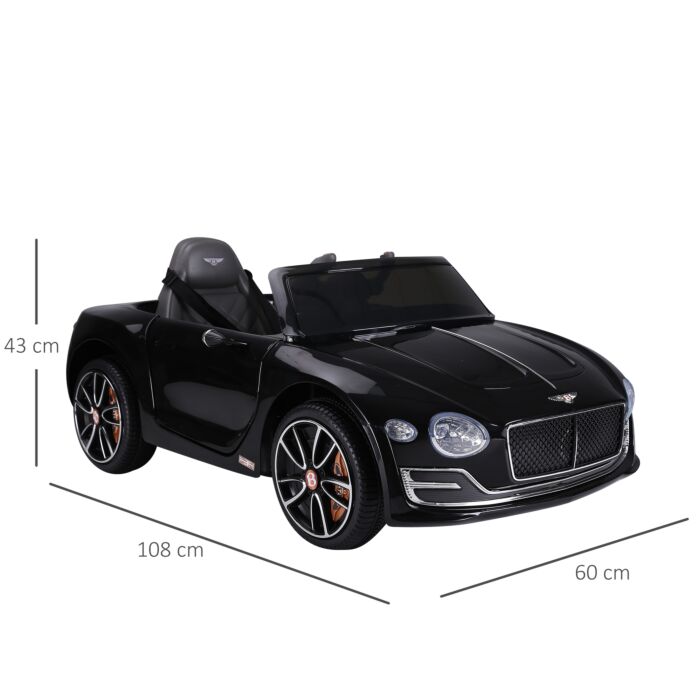 Homcom Kids Electric Car 6v Battery Pp Licensed Bentley Ride On Toys Black