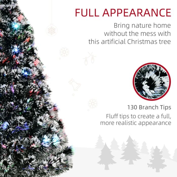 Homcom 4ft 120cm Green/white Artificial Christmas Tree W/ Prelit Led