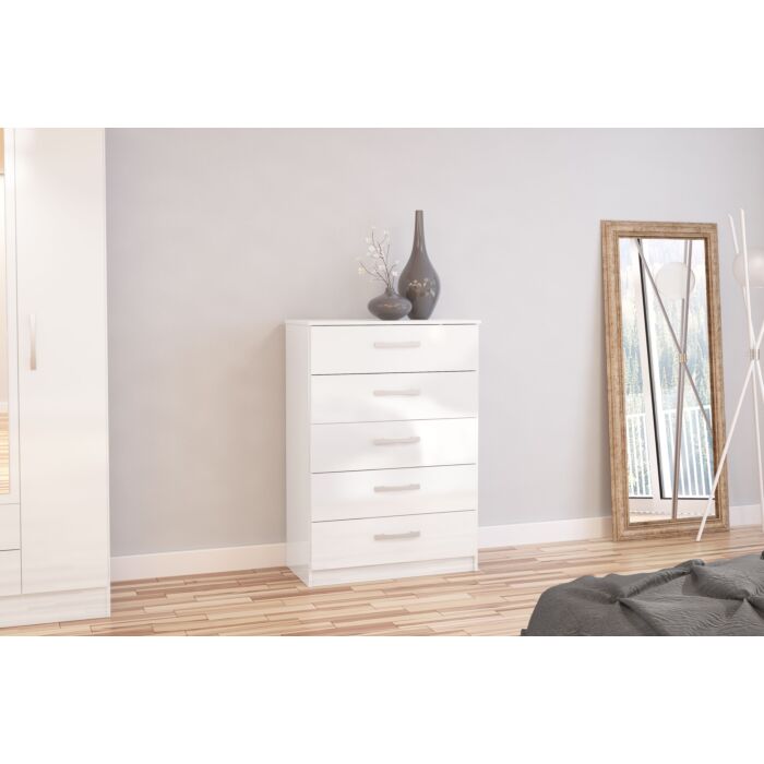 Lynx 5 Drawer Chest White