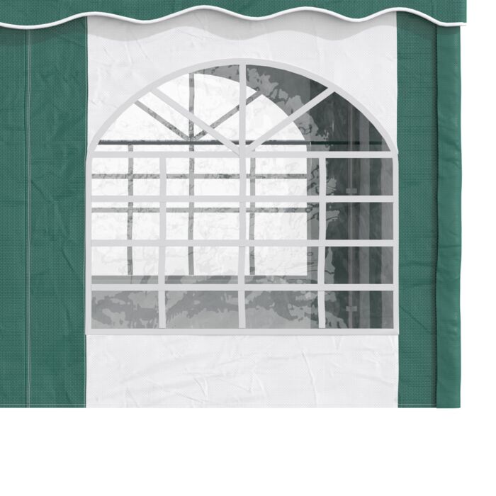 Outsunny 4 X 4m Garden Gazebo With Sides, Galvanised Marquee Party Tent With Four Windows And Double Doors