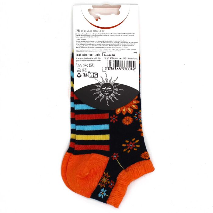 M/l Hop Hare Bamboo Socks Low (7.5-11.5) - Mandala Flowers